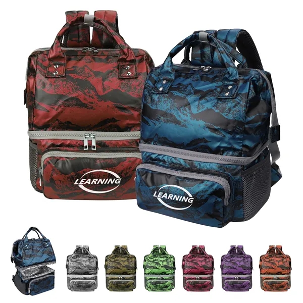 Dual Compartment Insulated Backpack Lunch Cooler Bag - Dual Compartment Insulated Backpack Lunch Cooler Bag - Image 0 of 4