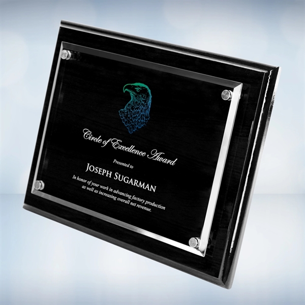 Color Imprinted Blackwood Piano Finish Wall Plaque