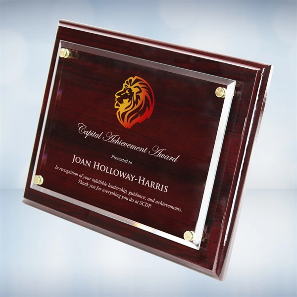 Color Imprinted Rosewood Piano Finish Wall Plaque