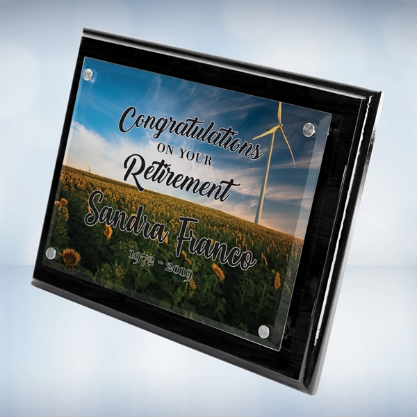 Color Photo Imprinted Blackwood Piano Finish Wall Plaque