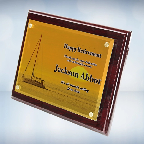 Color Photo Imprinted Rosewood Piano Finish Wall Plaque