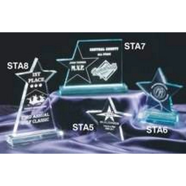 71/4" x 5 1/4" Clear Star Page Acrylic with 71/2" Base - 71/4" x 5 1/4" Clear Star Page Acrylic with 71/2" Base - Image 0 of 1