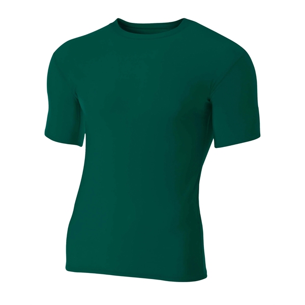 A4 Adult Polyester Spandex Short Sleeve Compression T-Shirt - A4 Adult Polyester Spandex Short Sleeve Compression T-Shirt - Image 2 of 17