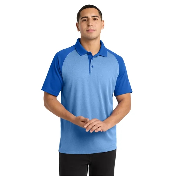 Sport-Tek PosiCharge RacerMesh Raglan Heather Block Polo. - Sport-Tek PosiCharge RacerMesh Raglan Heather Block Polo. - Image 10 of 14