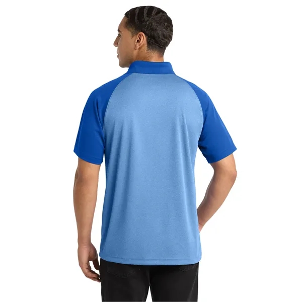 Sport-Tek PosiCharge RacerMesh Raglan Heather Block Polo. - Sport-Tek PosiCharge RacerMesh Raglan Heather Block Polo. - Image 11 of 14