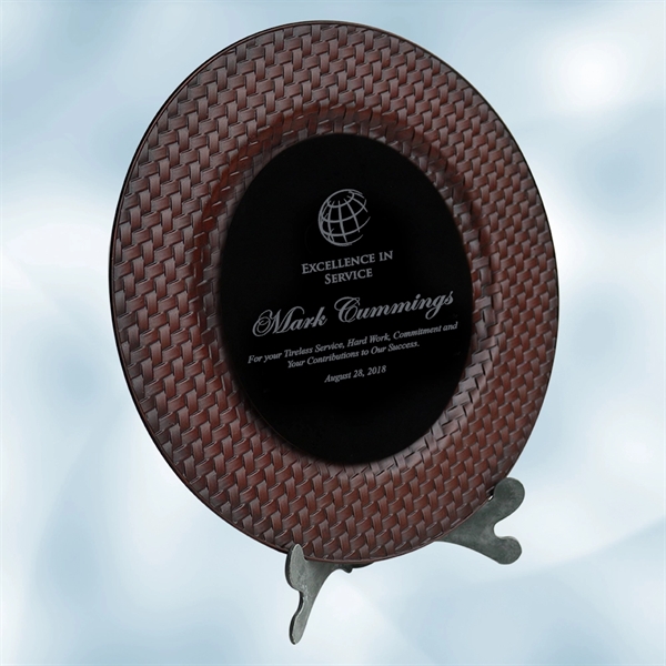 Leather/Black Award Plate with Acrylic Stand