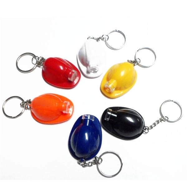 Safety Helmet LED Light Up Flashlight Keychain - Safety Helmet LED Light Up Flashlight Keychain - Image 1 of 5