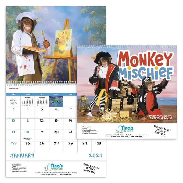 Good Value™ Monkey Mischief - Spiral Calendar - Good Value™ Monkey Mischief - Spiral Calendar - Image 4 of 30