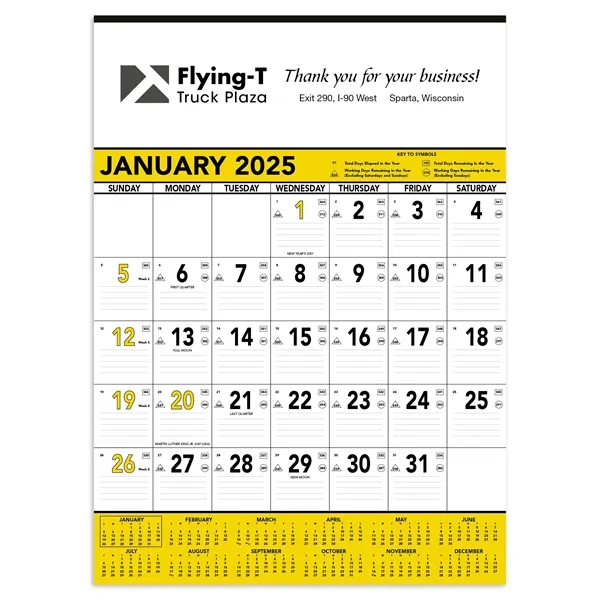 Triumph® Calendars Yellow & Black Contractor Memo Calendar