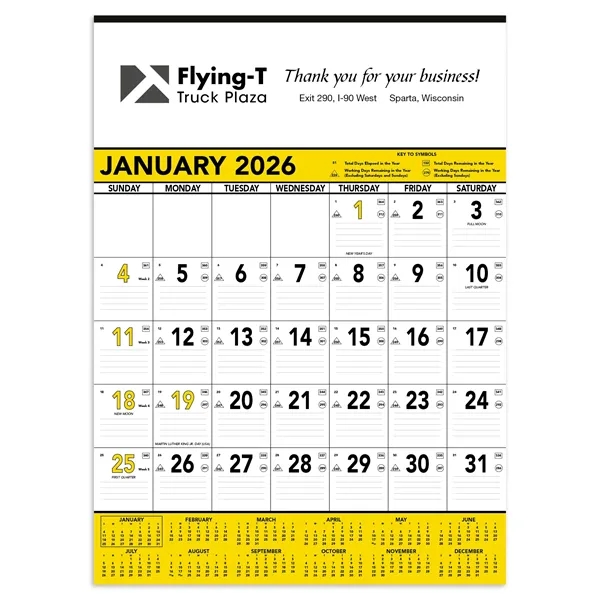 Triumph® Calendars Yellow & Black Contractor Memo Calendar - Triumph® Calendars Yellow & Black Contractor Memo Calendar - Image 2 of 11