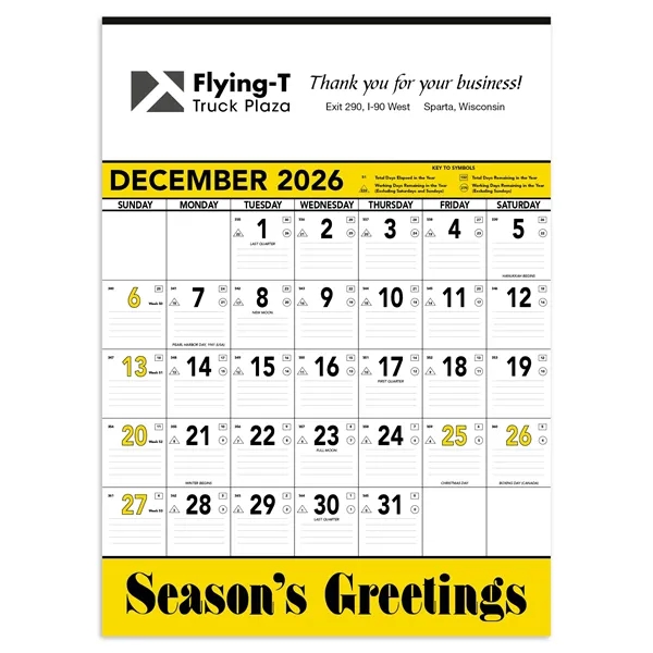 Triumph® Calendars Yellow & Black Contractor Memo Calendar - Triumph® Calendars Yellow & Black Contractor Memo Calendar - Image 6 of 11