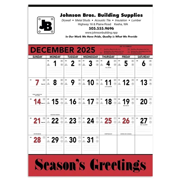 Triumph® Calendars Red & Black Contractor Memo Calendar - Triumph® Calendars Red & Black Contractor Memo Calendar - Image 3 of 10
