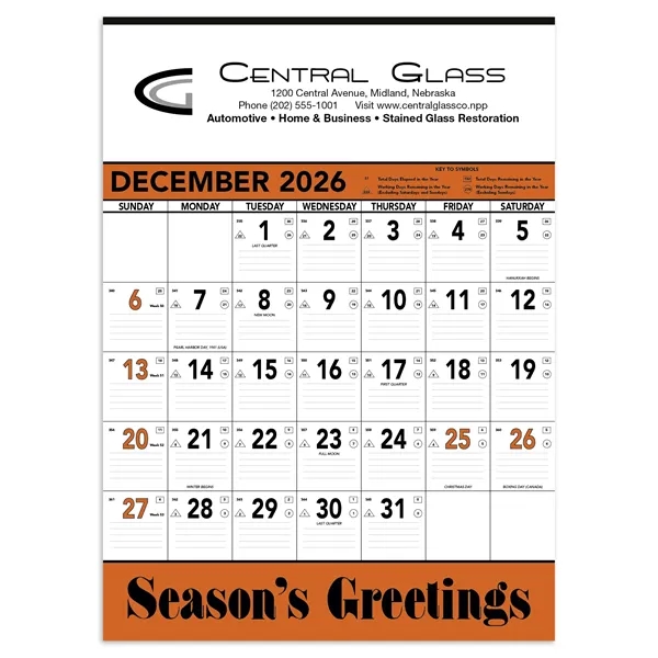 Triumph® Calendars Orange & Black Contractor Memo Calendar - Triumph® Calendars Orange & Black Contractor Memo Calendar - Image 6 of 11