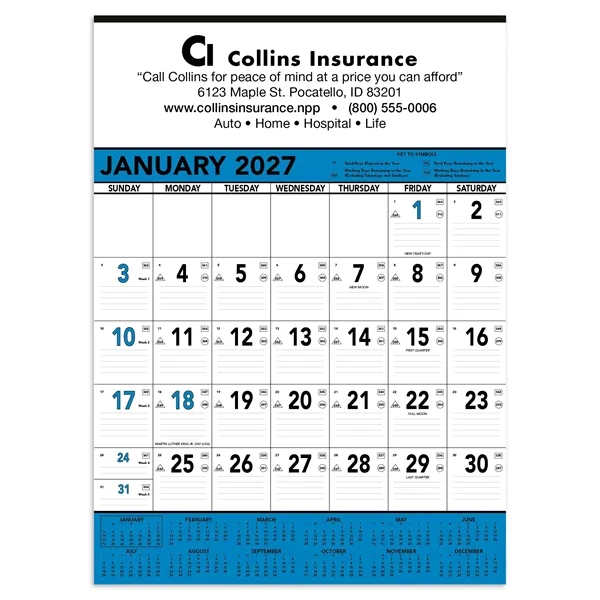 Triumph® Calendars Blue & Black Contractor Memo Calendar - Triumph® Calendars Blue & Black Contractor Memo Calendar - Image 4 of 11