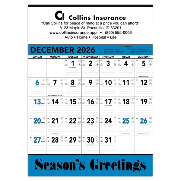 Triumph® Calendars Blue & Black Contractor Memo Calendar - Triumph® Calendars Blue & Black Contractor Memo Calendar - Image 6 of 11