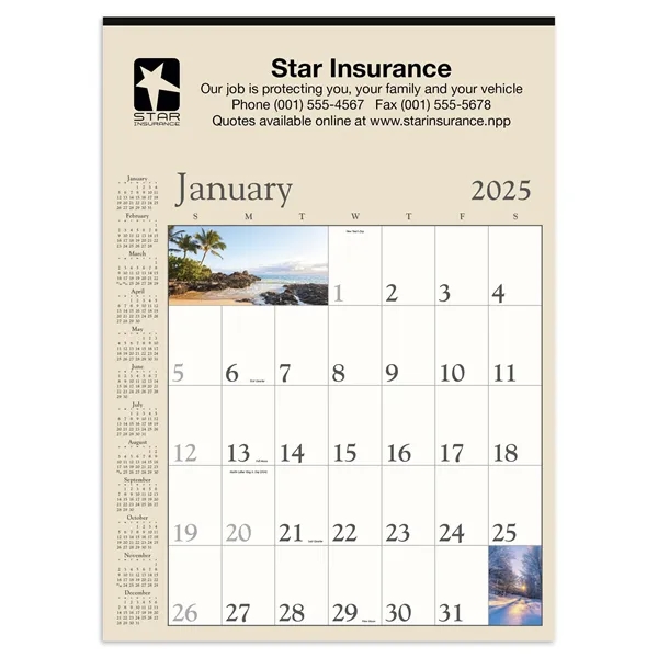 Triumph® Calendars Decorator Memo (Tan) Calendar
