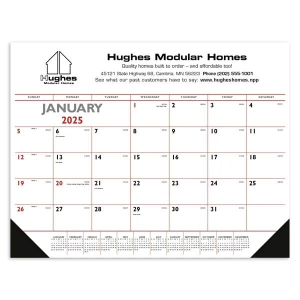 Triumph® Calendars Red & Black Desk Pad with Vinyl Corners - Triumph® Calendars Red & Black Desk Pad with Vinyl Corners - Image 0 of 6
