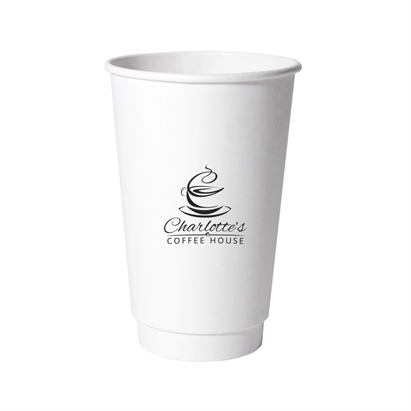 Double-Wall Paper Cups - 16 oz, White - ULINE - Case of 384 - S-20112W