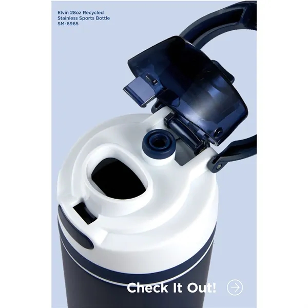 Elvin 28oz Recycled Stainless Flip Straw Bottle - Elvin 28oz Recycled Stainless Flip Straw Bottle - Image 7 of 48