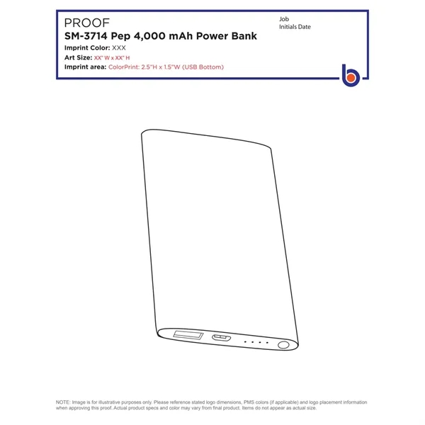 Pep 4000 mAh Power Bank - Pep 4000 mAh Power Bank - Image 1 of 14