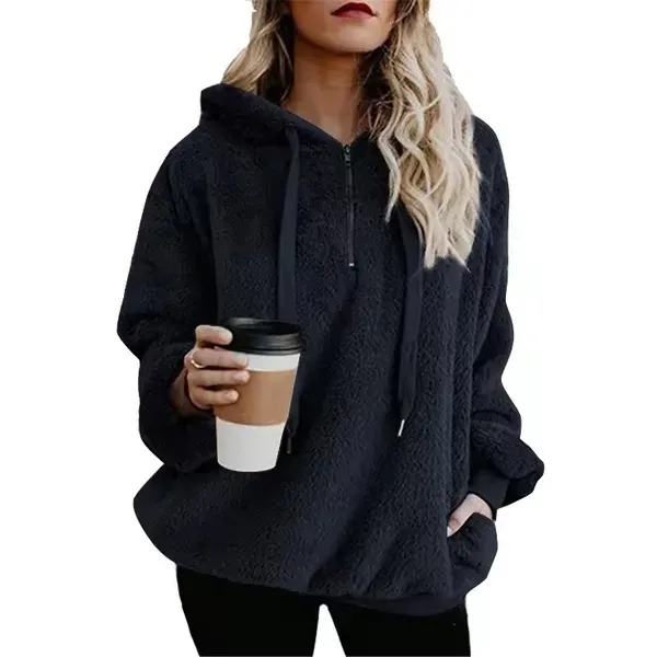 Women's Oversized Fuzzy Pullover Hoodies - Women's Oversized Fuzzy Pullover Hoodies - Image 5 of 5