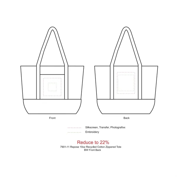 Repose 10oz Recycled Cotton Zippered Tote - Repose 10oz Recycled Cotton Zippered Tote - Image 1 of 15