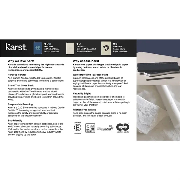 Karst 5.5" x 8.5" Stone Bound Notebook - Karst 5.5" x 8.5" Stone Bound Notebook - Image 1 of 46