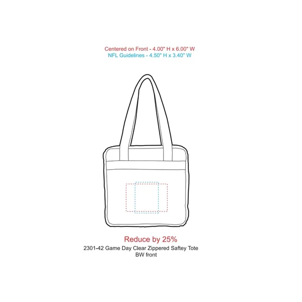 Game Day Clear Zippered Safety Tote - Game Day Clear Zippered Safety Tote - Image 3 of 6