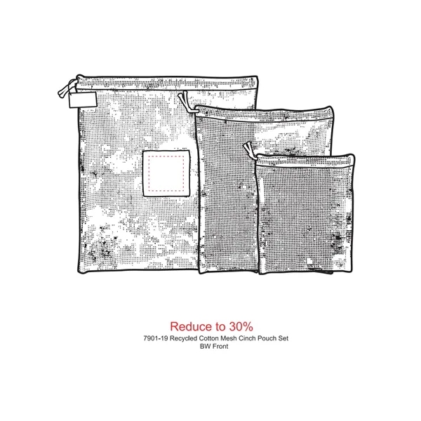 Recycled Cotton Mesh Cinch Pouch Set - Recycled Cotton Mesh Cinch Pouch Set - Image 1 of 4