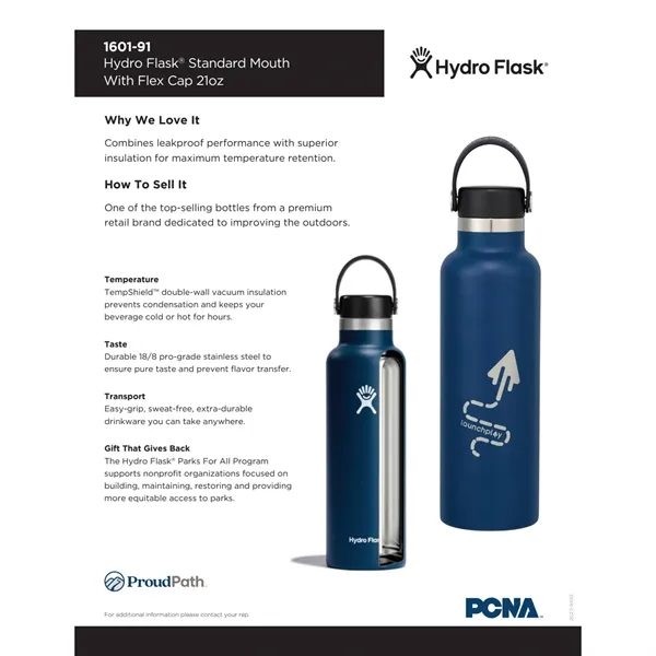 Hydro Flask® Standard Mouth With Flex Cap 21oz - Hydro Flask® Standard Mouth With Flex Cap 21oz - Image 11 of 37
