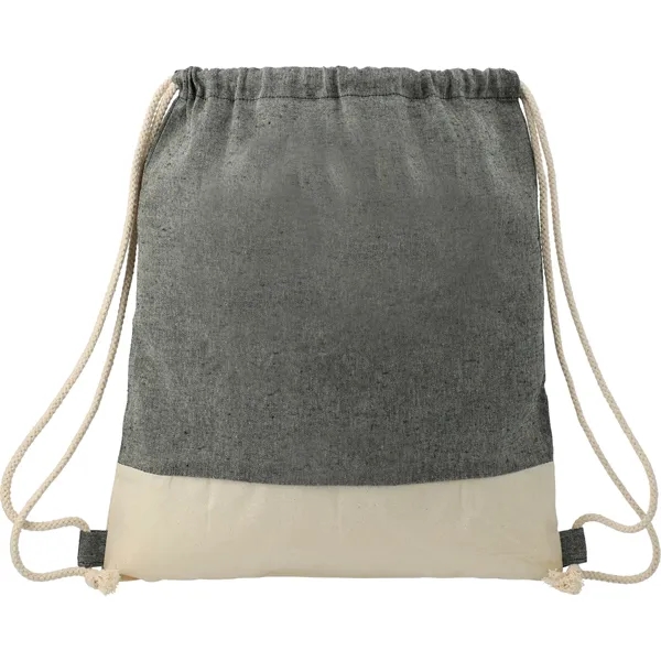 Split Recycled Cotton Drawstring Bag - Split Recycled Cotton Drawstring Bag - Image 1 of 2