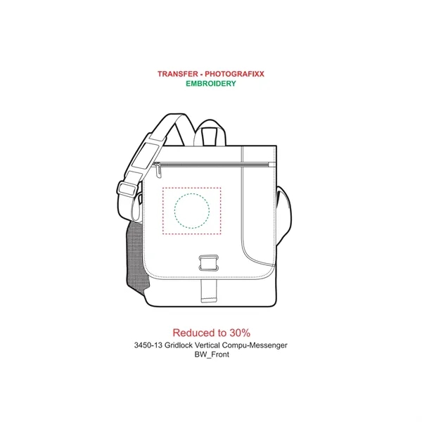 Gridlock Vertical 15" Computer Messenger Bag - Gridlock Vertical 15" Computer Messenger Bag - Image 1 of 5