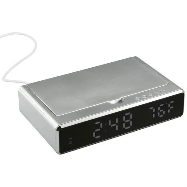UV Sanitizer Desk Clock with Wireless Charging - UV Sanitizer Desk Clock with Wireless Charging - Image 4 of 9