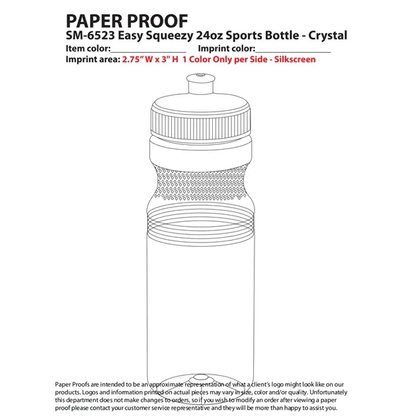 Easy Squeezy Crystal 24oz Sports Bottle - Easy Squeezy Crystal 24oz Sports Bottle - Image 1 of 2