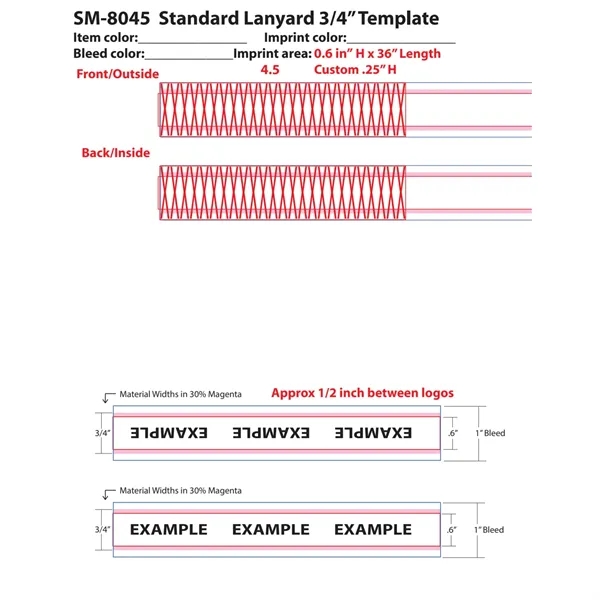 Full Color 3/4" Lanyard w/ Hook - Full Color 3/4" Lanyard w/ Hook - Image 1 of 3