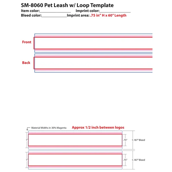 Full Color 1" Wide Premium Pet Leash - Full Color 1" Wide Premium Pet Leash - Image 1 of 3