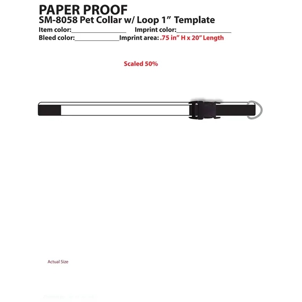 Full Color 1" Wide Adjustable Pet Collar - Full Color 1" Wide Adjustable Pet Collar - Image 1 of 2