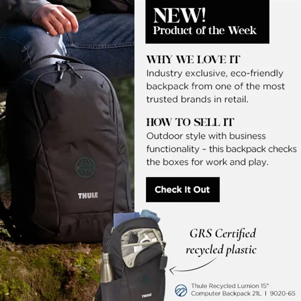 Thule Recycled Lumion 16" Computer Backpack 21L - Thule Recycled Lumion 16" Computer Backpack 21L - Image 8 of 17