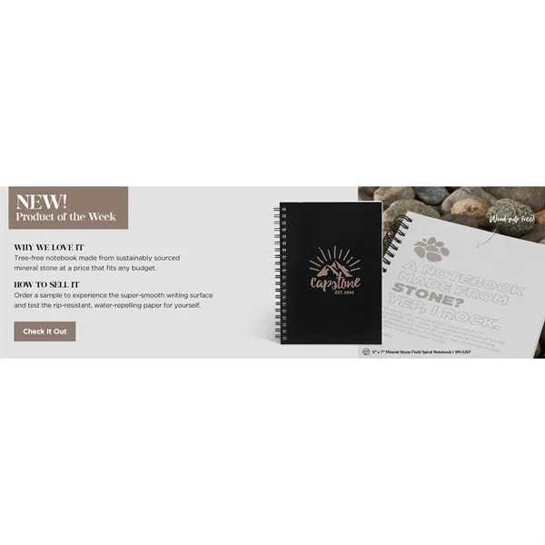 5' x 7' Mineral Stone Field Spiral Notebook - 5' x 7' Mineral Stone Field Spiral Notebook - Image 3 of 16