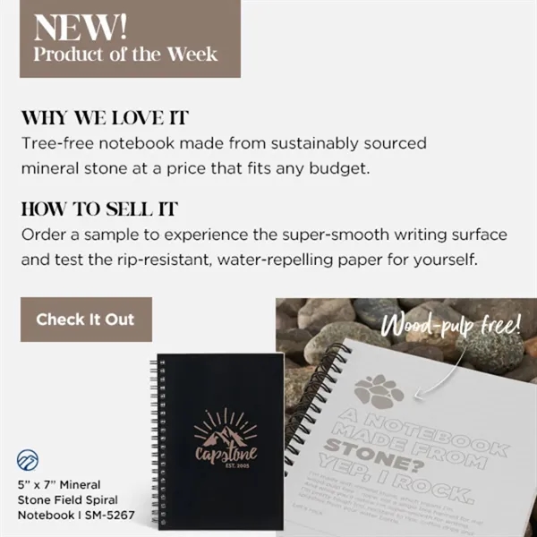 5' x 7' Mineral Stone Field Spiral Notebook - 5' x 7' Mineral Stone Field Spiral Notebook - Image 5 of 16