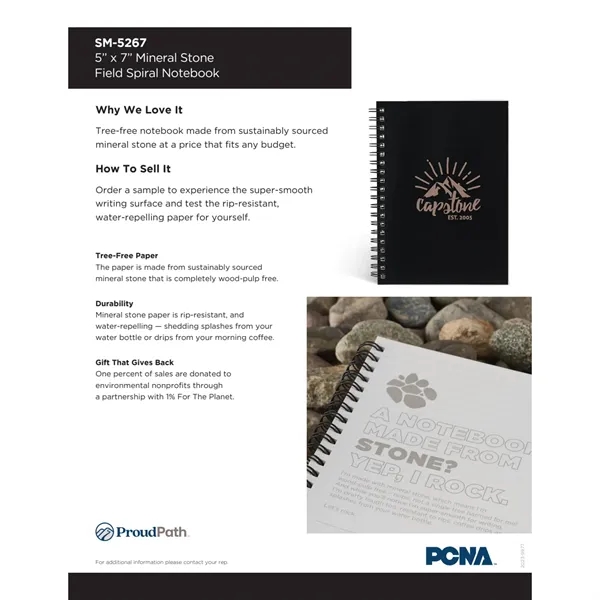 5' x 7' Mineral Stone Field Spiral Notebook - 5' x 7' Mineral Stone Field Spiral Notebook - Image 9 of 16