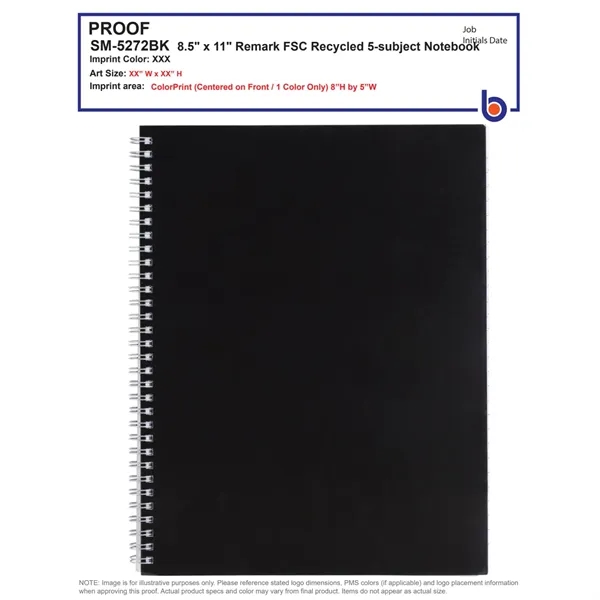 FSC® Mix 8.5" x 11" Remark 5-subject Notebook - FSC® Mix 8.5" x 11" Remark 5-subject Notebook - Image 1 of 27