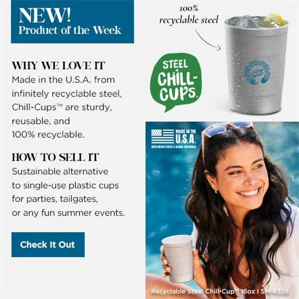 Recyclable Steel Chill-Cups™ 16oz - Recyclable Steel Chill-Cups™ 16oz - Image 7 of 29