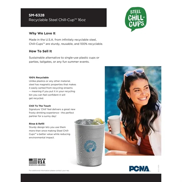 Recyclable Steel Chill-Cups™ 16oz - Recyclable Steel Chill-Cups™ 16oz - Image 11 of 29