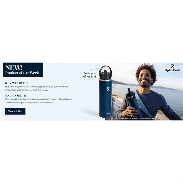 Hydro Flask® Wide Mouth w/ Flex Straw Cap 24oz - Hydro Flask® Wide Mouth w/ Flex Straw Cap 24oz - Image 3 of 48