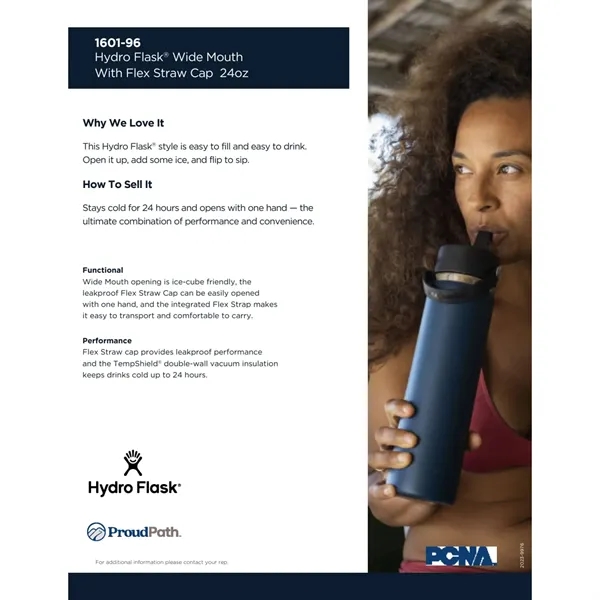 Hydro Flask® Wide Mouth w/ Flex Straw Cap 24oz - Hydro Flask® Wide Mouth w/ Flex Straw Cap 24oz - Image 9 of 48