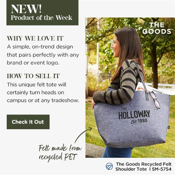 THE GOODS™ Recycled Felt Shoulder Tote - THE GOODS™ Recycled Felt Shoulder Tote - Image 3 of 12