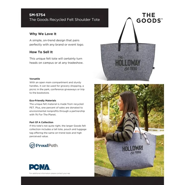THE GOODS™ Recycled Felt Shoulder Tote - THE GOODS™ Recycled Felt Shoulder Tote - Image 7 of 12