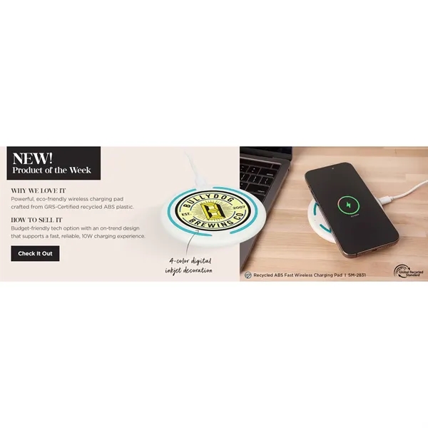 Recycled ABS Fast Wireless Charging Pad - Recycled ABS Fast Wireless Charging Pad - Image 1 of 13