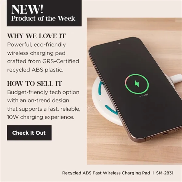 Recycled ABS Fast Wireless Charging Pad - Recycled ABS Fast Wireless Charging Pad - Image 3 of 13